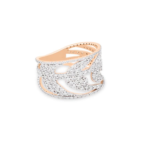 Ginette NY Palms ring in rose gold and diamonds