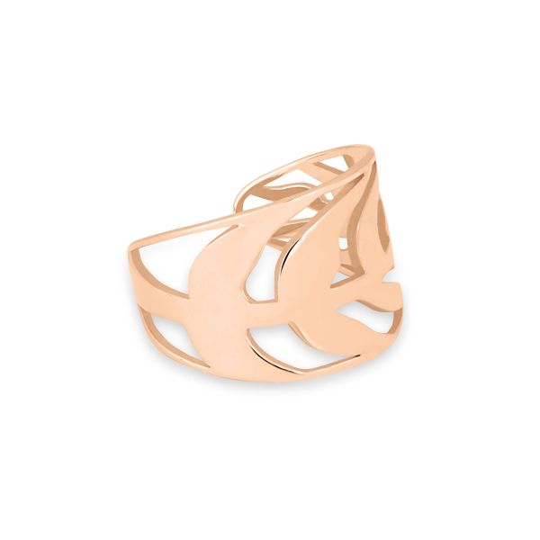 Ginette NY Palms open ring in rose gold