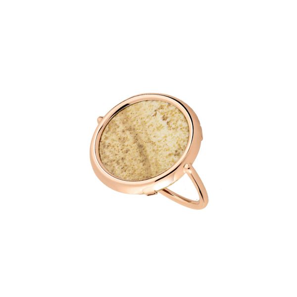 Ginette NY Disc Ring in rose gold and landscape jasper