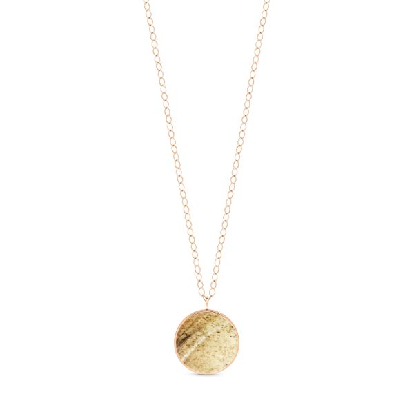 Ginette NY Jumbo Ever Disc necklace in rose gold and landscape jasper
