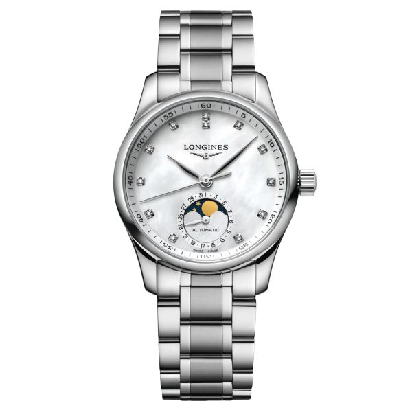 Montre Longines Master Collection automatique cadran nacre blanche bracelet acier 34 mm L2.409.4.87.6