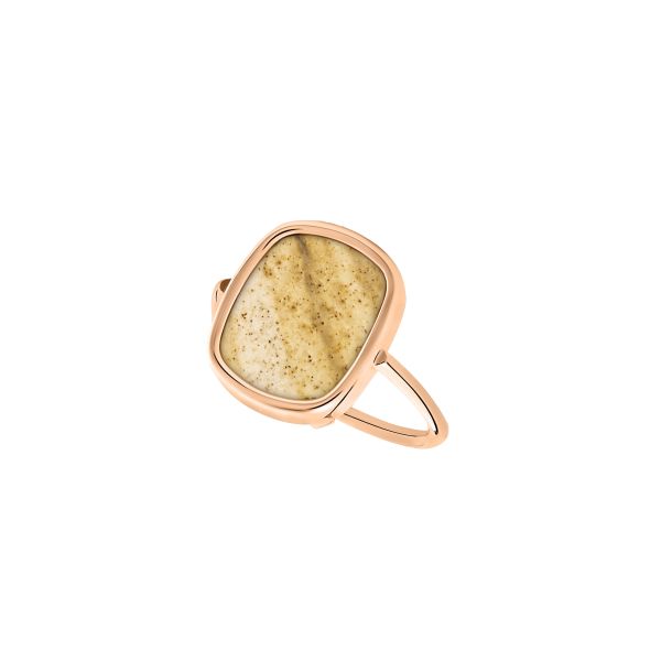 Bague Ginette NY Antique Ring en or rose et jaspe paysage