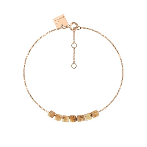 Ginette NY Picture bracelet in pink gold and landscape jasper