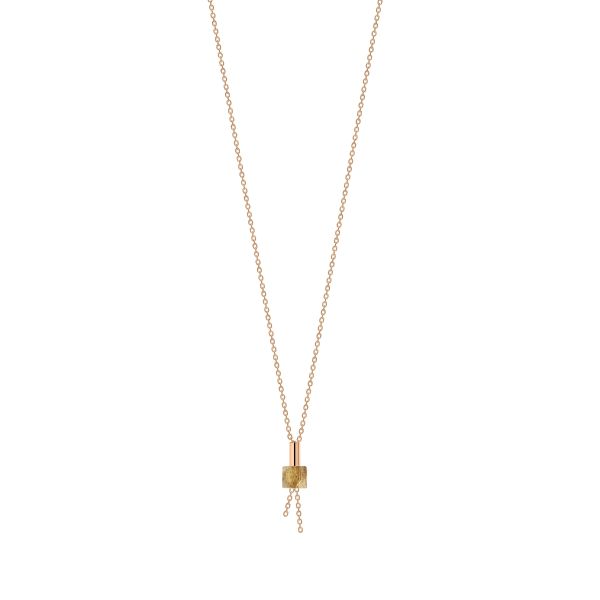 Collier Ginette NY Picture en or rose et jaspe paysage