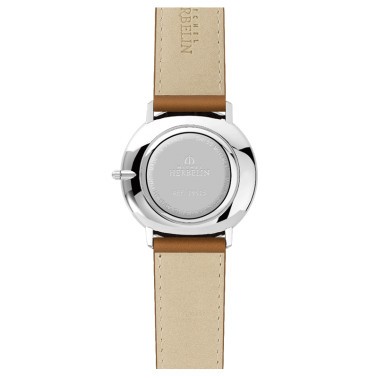 Montre Michel Herbelin City quartz cadran bleu bracelet cuir marron 38,7 mm