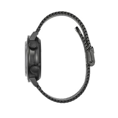 Montre Lip Grande Nautic Ski Fantôme BRI automatique cadran noir bracelet acier milanais 41 mm