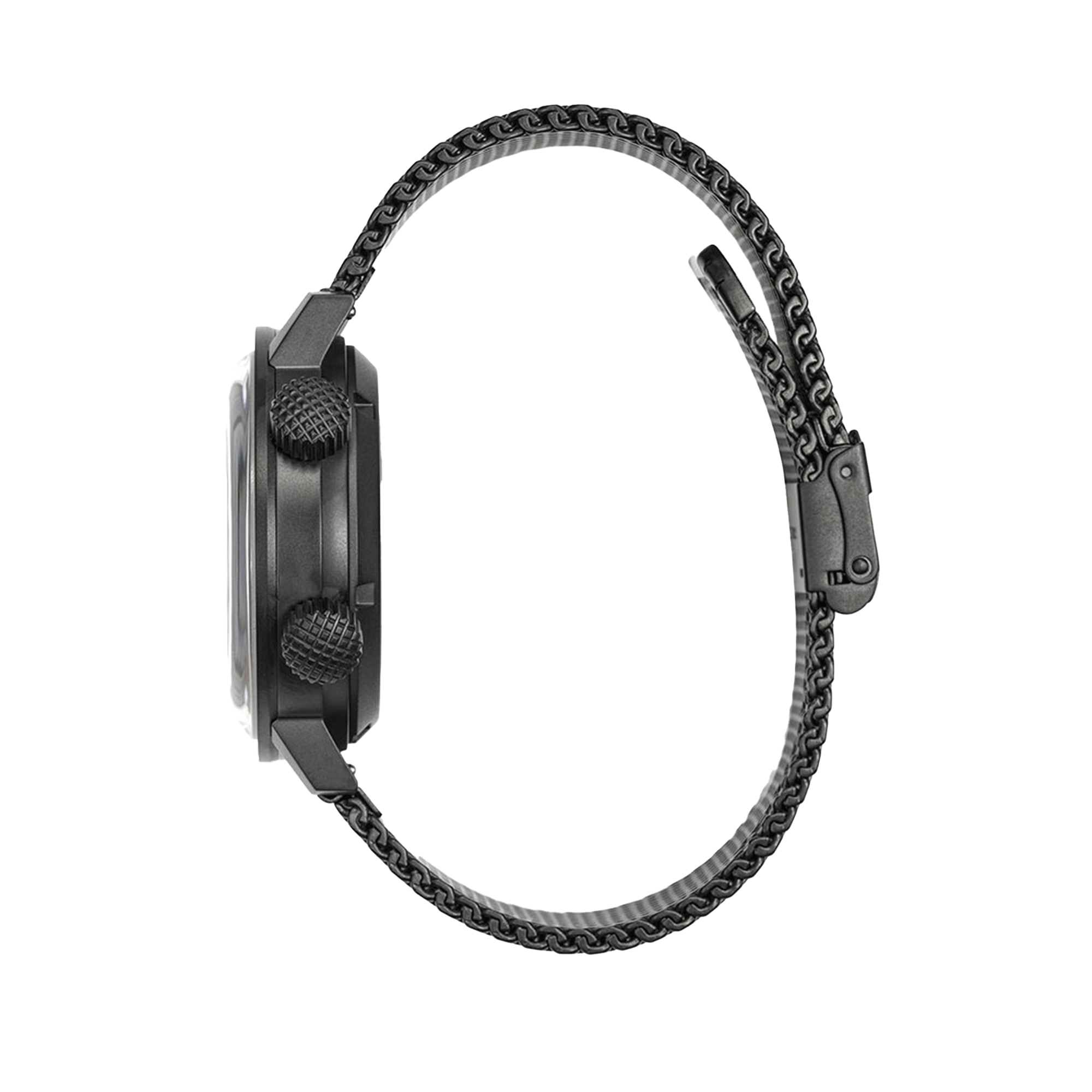 Montre Lip Grande Nautic Ski Fantôme BRI automatique cadran noir bracelet acier milanais 41 mm