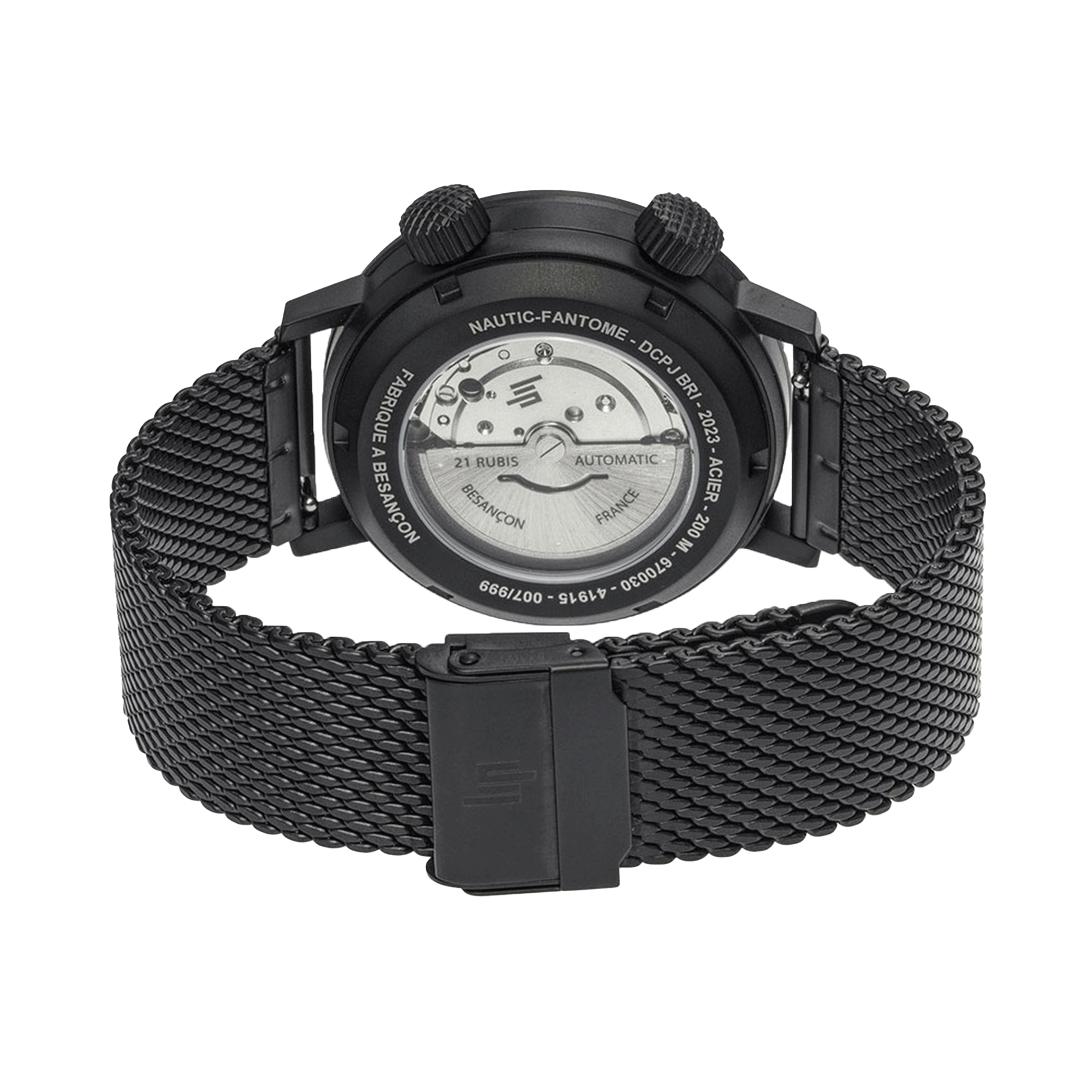 Lip Grande Nautic Ski Fantôme BRI automatic watch black dial steel bracelet Milanese 41 mm