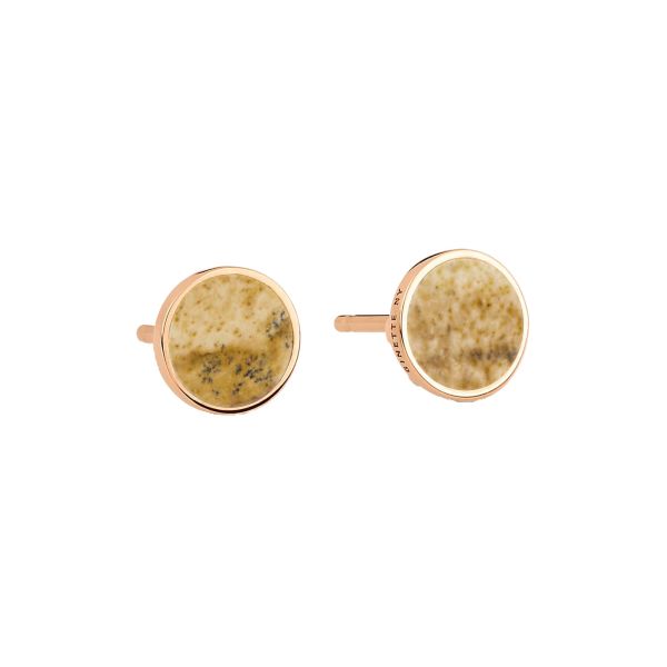 Ginette NY Ever Disc earrings in rose gold and jasper landscape