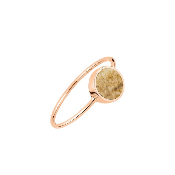 Bague Ginette NY Mini Ever en or rose et jaspe paysage