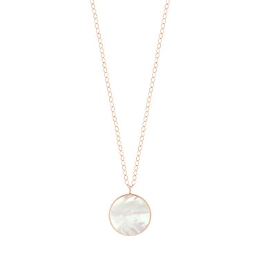Ginette NY Jumbo Ever love necklace in rose gold and white mother-of-pearl