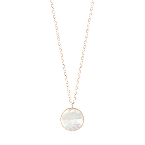 Collier Ginette NY Jumbo Ever love en or rose et nacre blanche