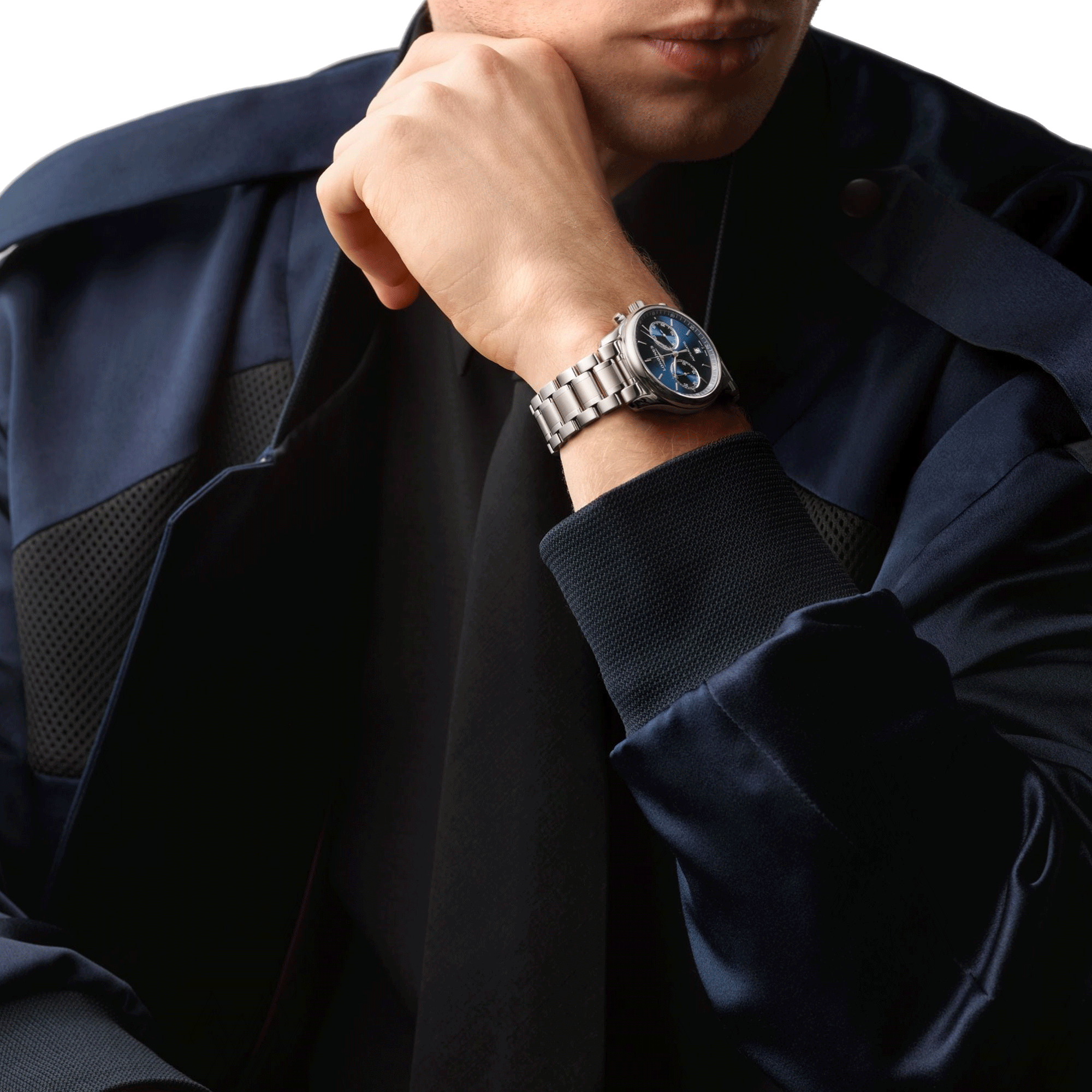 Montre Longines Master Collection chronographe automatique cadran bleu bracelet acier 40 mm L2.629.4.92.6