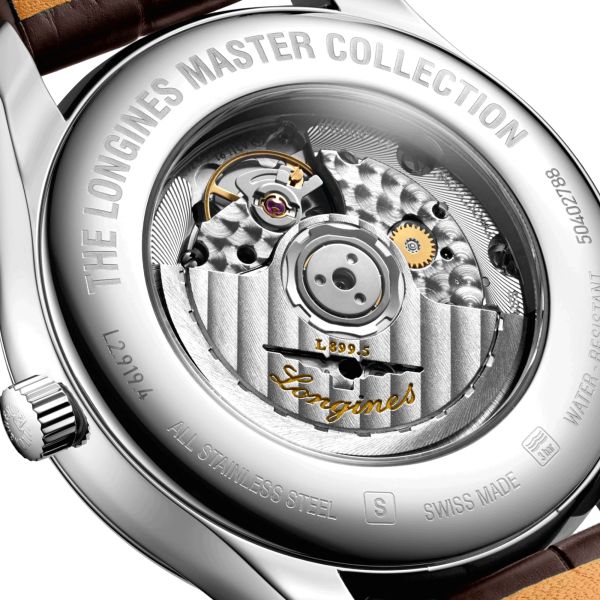 Longines Master Collection automatic watch moon phase brown alligator strap 42 mm