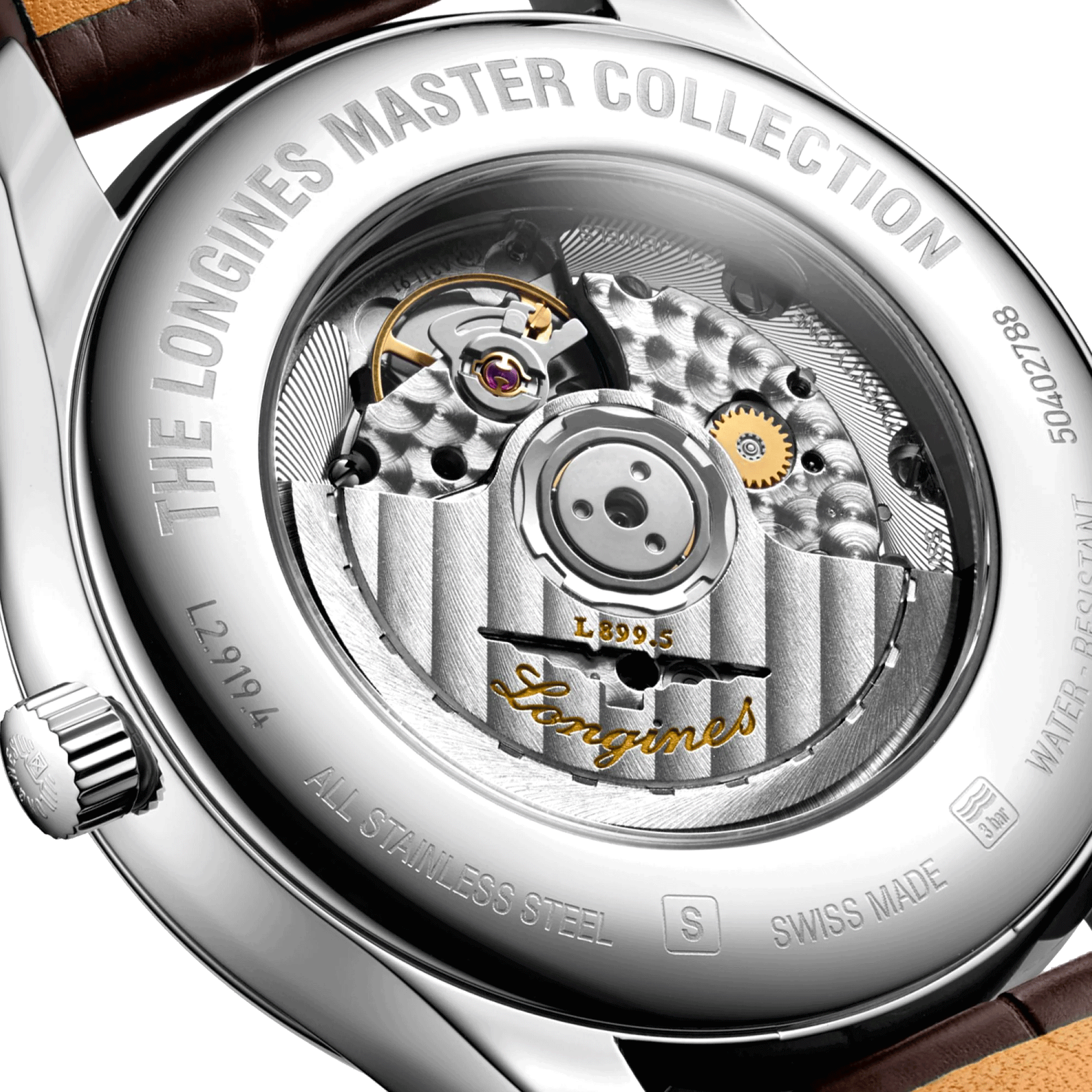 Longines Master Collection automatic watch moon phase brown alligator strap 42 mm
