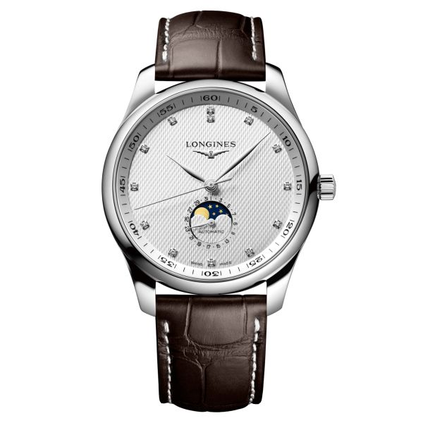 Montre Longines Master Collection automatique phase de lune bracelet alligator brun 42 mm L2.919.4.77.3