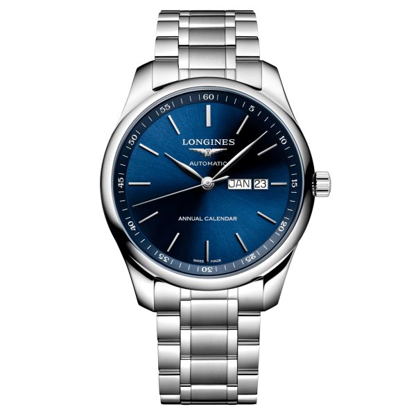 Montre Longines Master Collection Annual Calendar automatique cadran bleu bracelet acier 42 mm L2.920.4.92.6