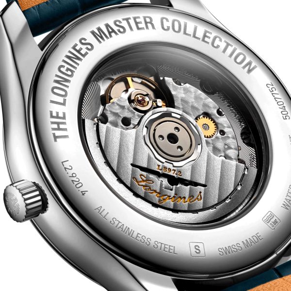 Montre Longines Master Collection Annual Calendar automatique cadran bleu bracelet cuir bleu 42 mm L2.920.4.92.0