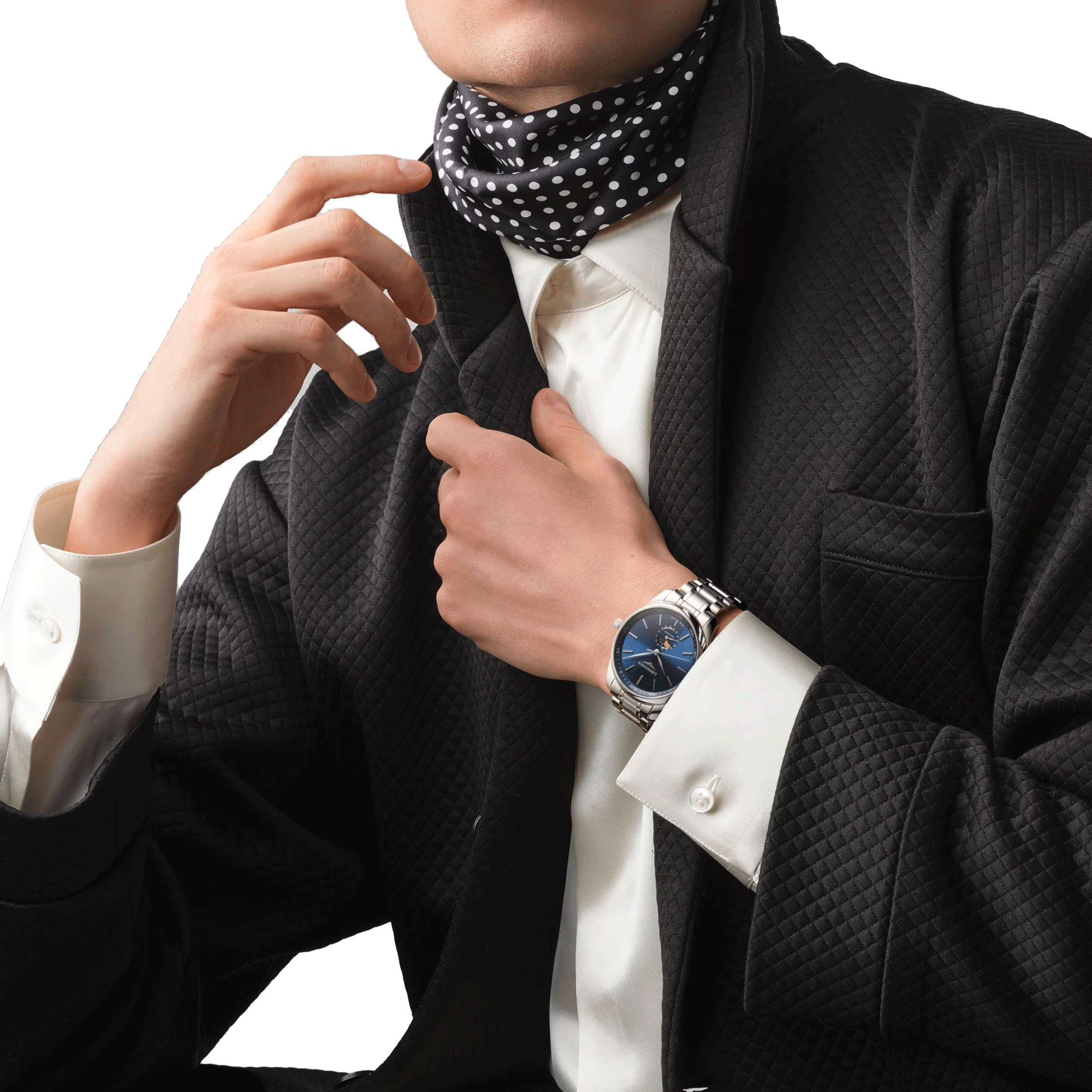 Montre Longines Master Collection automatique cadran bleu phases de lune bracelet acier 42 mm L2.919.4.92.6