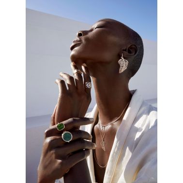 Ginette NY Mini Palms on chain necklace in rose gold 