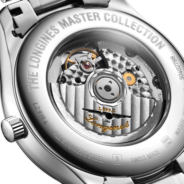 Montre Longines Master Collection automatique cadran argenté phases de lune bracelet acier 42 mm L2.919.4.78.6