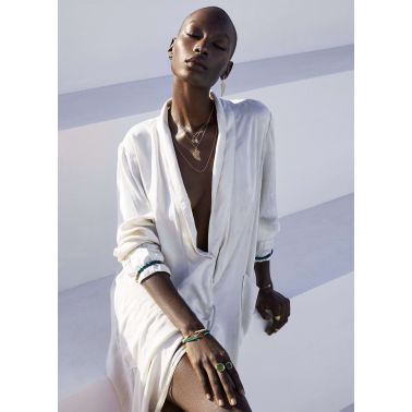 Collier Ginette NY Palms on chain en or rose et diamants