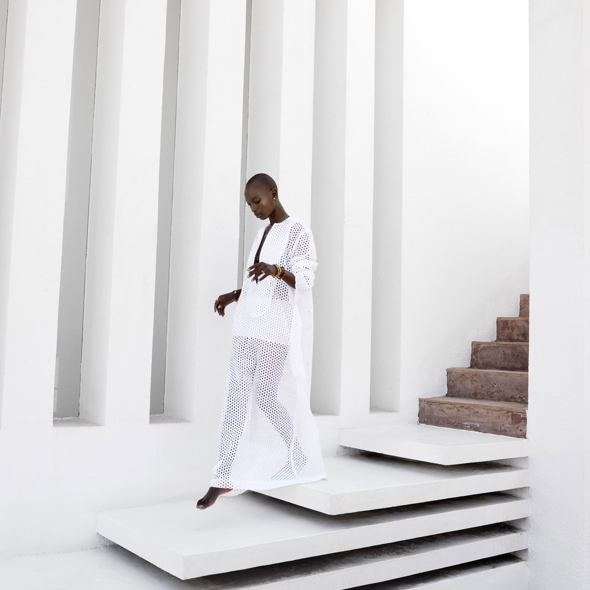 Puces Ginette NY Ever Disc en or rose et jaspe paysage