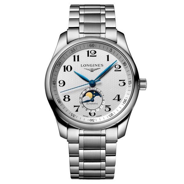 Montre Longines Master Collection automatique cadran argenté phases de lune bracelet acier 40 mm