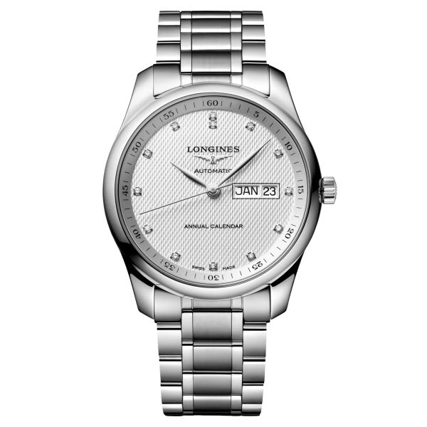 Montre Longines Master Collection Annual Calendar automatique cadran blanc bracelet acier 40 mm