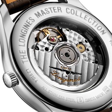 Montre Longines Master Collection Annual Calendar automatique chiffres arabes bracelet cuir marron 40 mm