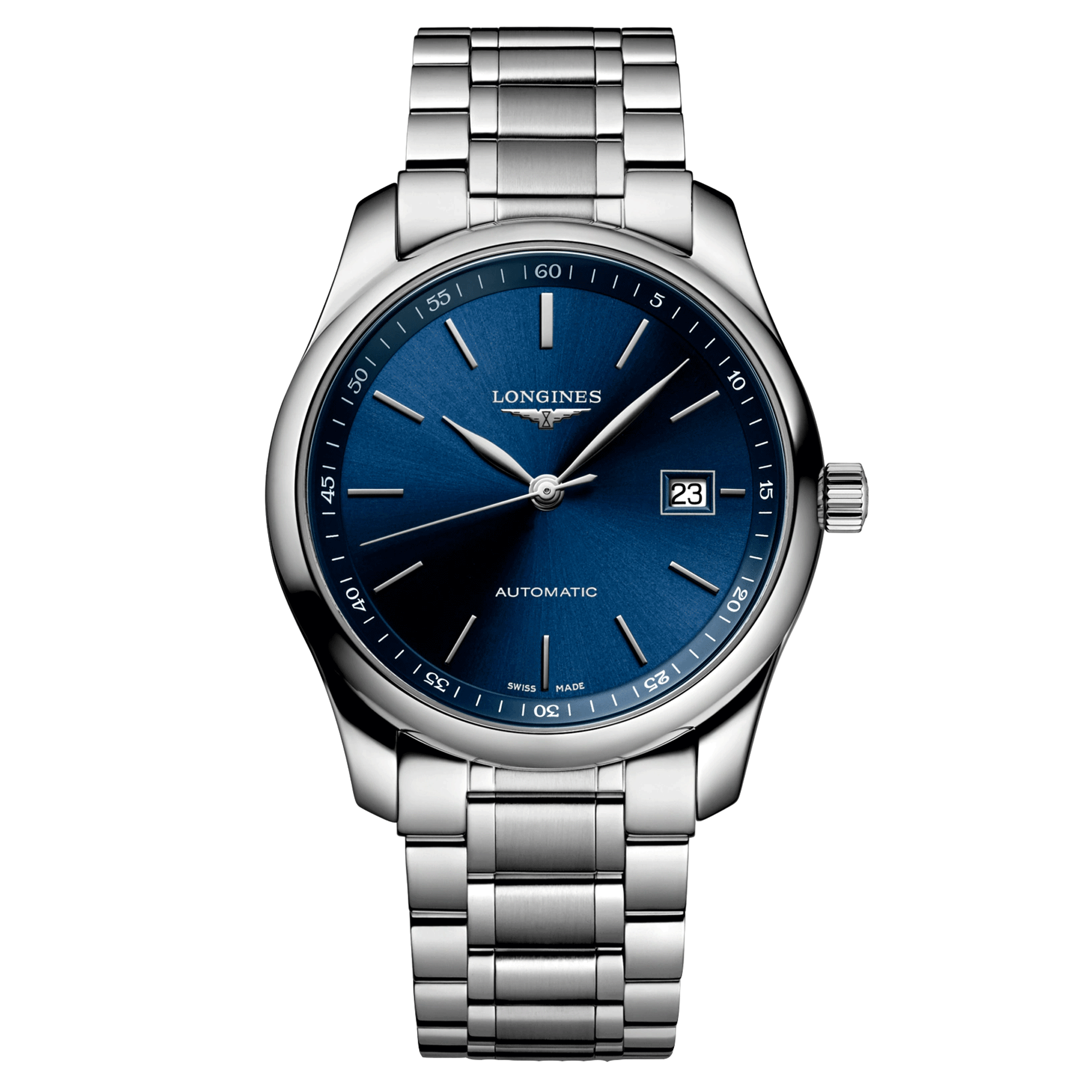 Watch Longines Master Collection automatic blue dial steel bracelet 40 mm