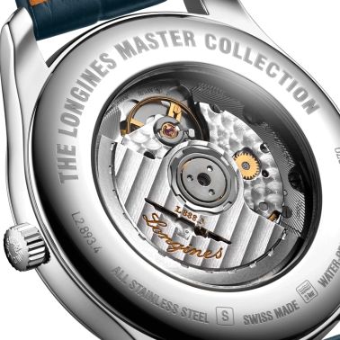 Montre Longines Master Collection automatique cadran bleu bracelet croco bleu 42 mm L2.893.4.92.0