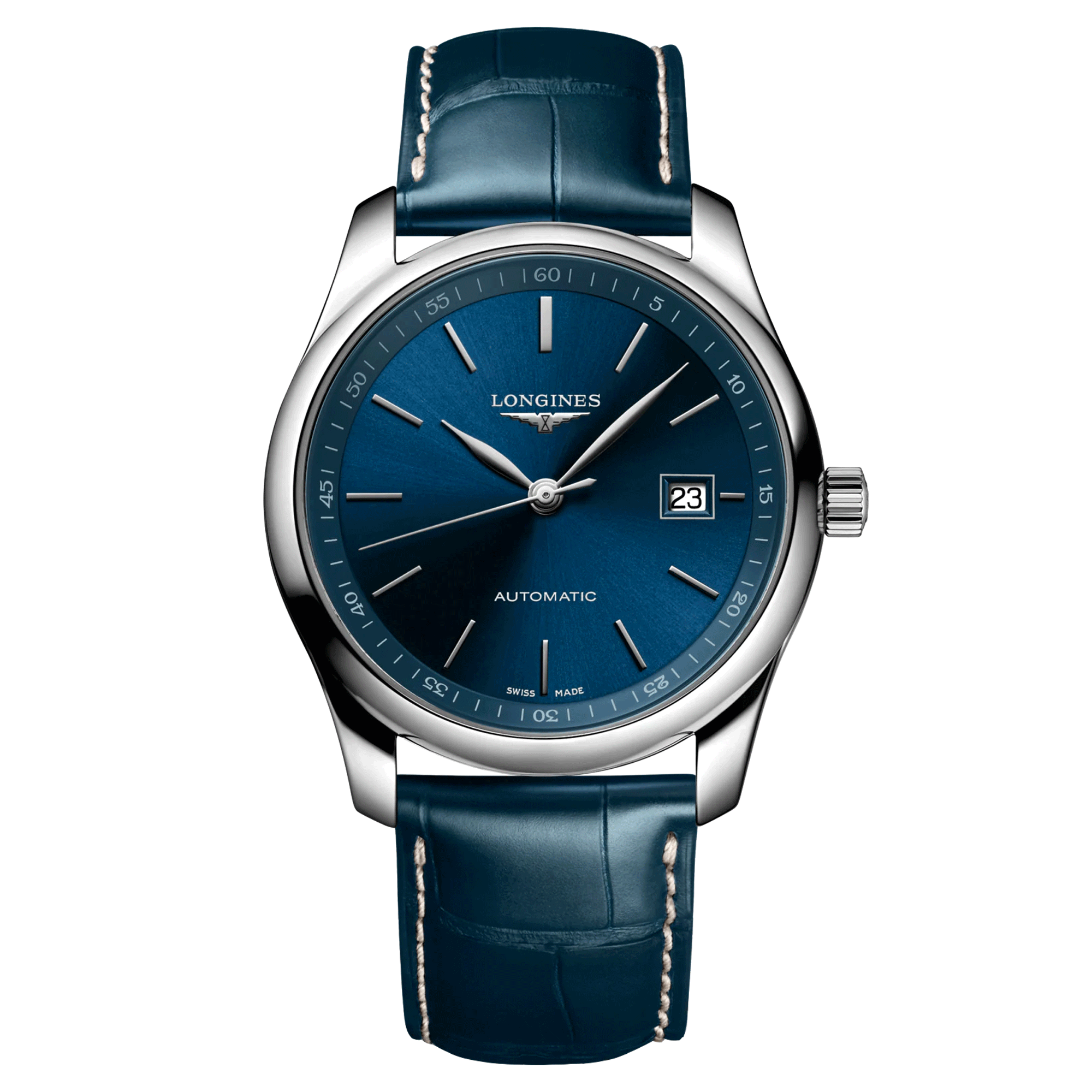 Montre Longines Master Collection automatique cadran bleu bracelet cuir bleu 40 mm L2.793.4.92.0
