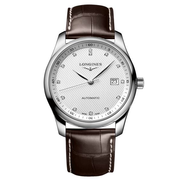 Longines Master Collection automatic watch beige dial brown leather strap 40 mm