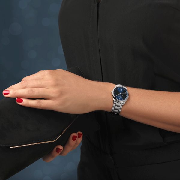 Montre Longines Master Collection automatique cadran bleu nuit index diamants 38,5 mm
