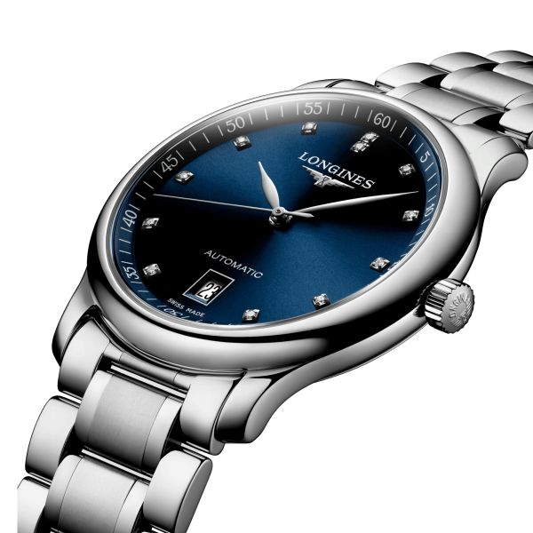 Montre Longines Master Collection automatique cadran bleu nuit index diamants 38,5 mm