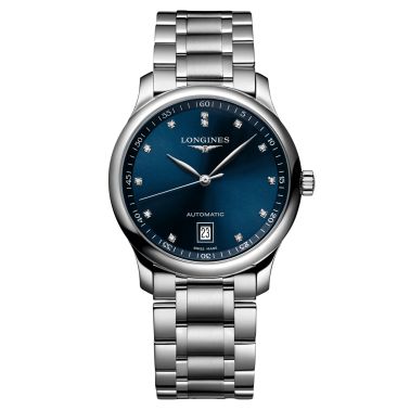 Montre Longines Master Collection automatique cadran bleu nuit index diamants 38,5 mm