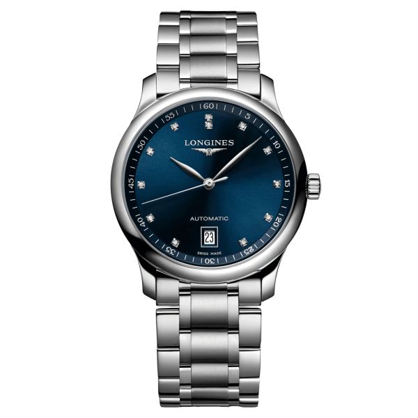 Montre Longines Master Collection automatique cadran bleu nuit index diamants 38,5 mm