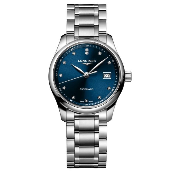 Montre Longines Master Collection automatique cadran bleu index diamants 29 mm