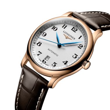 Montre Longines Master Collection automatique or rose cuir marron 38,5 mm L2.628.8.78.3