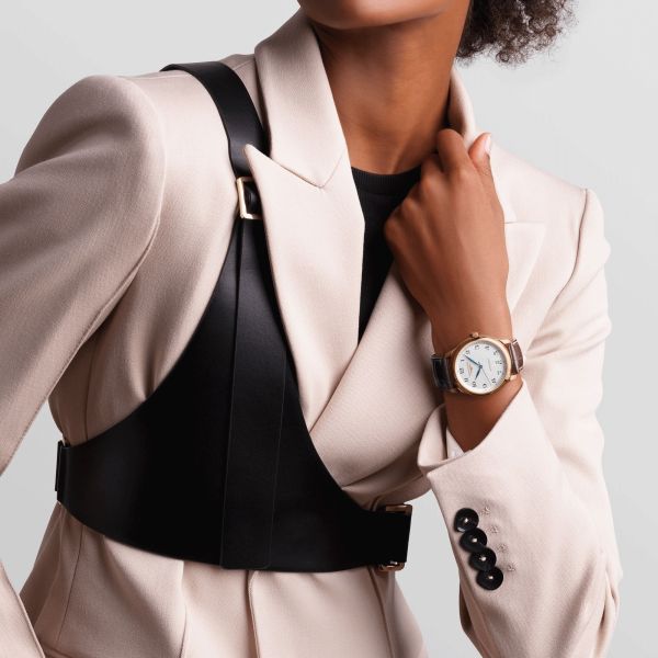 Montre Longines Master Collection automatique or rose cuir marron 38,5 mm L2.628.8.78.3