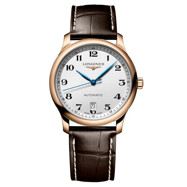 Montre Longines Master Collection automatique or rose cuir marron 38,5 mm