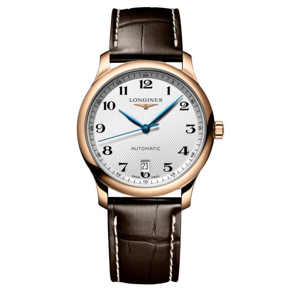 Montre Longines Master Collection automatique or rose cuir marron 38,5 mm L2.628.8.78.3