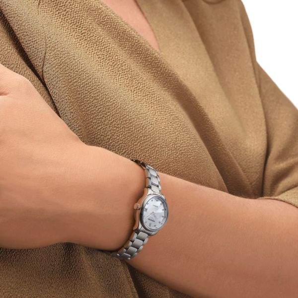 Montre Longines Master Collection automatique cadran nacre index diamants bracelet acier 25,5 mm