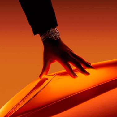 Montre TAG Heuer Carrera Chronographe x Porsche Orange Racing automatique cadran noir bracelet caoutchouc noir 44 mm CBN2A1M.FC6