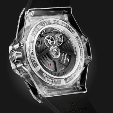 Montre Hublot Big Bang One Click Sapphire Diamonds automatique cadran squelette 39 mm 465.JX.4902.RX.1204