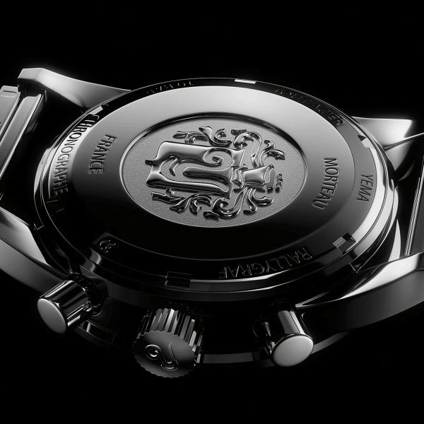 Montre Yema Rallygraf Meca-Quartz cadran crème bracelet acier maille milanaise 39 mm YMHF1580-BM