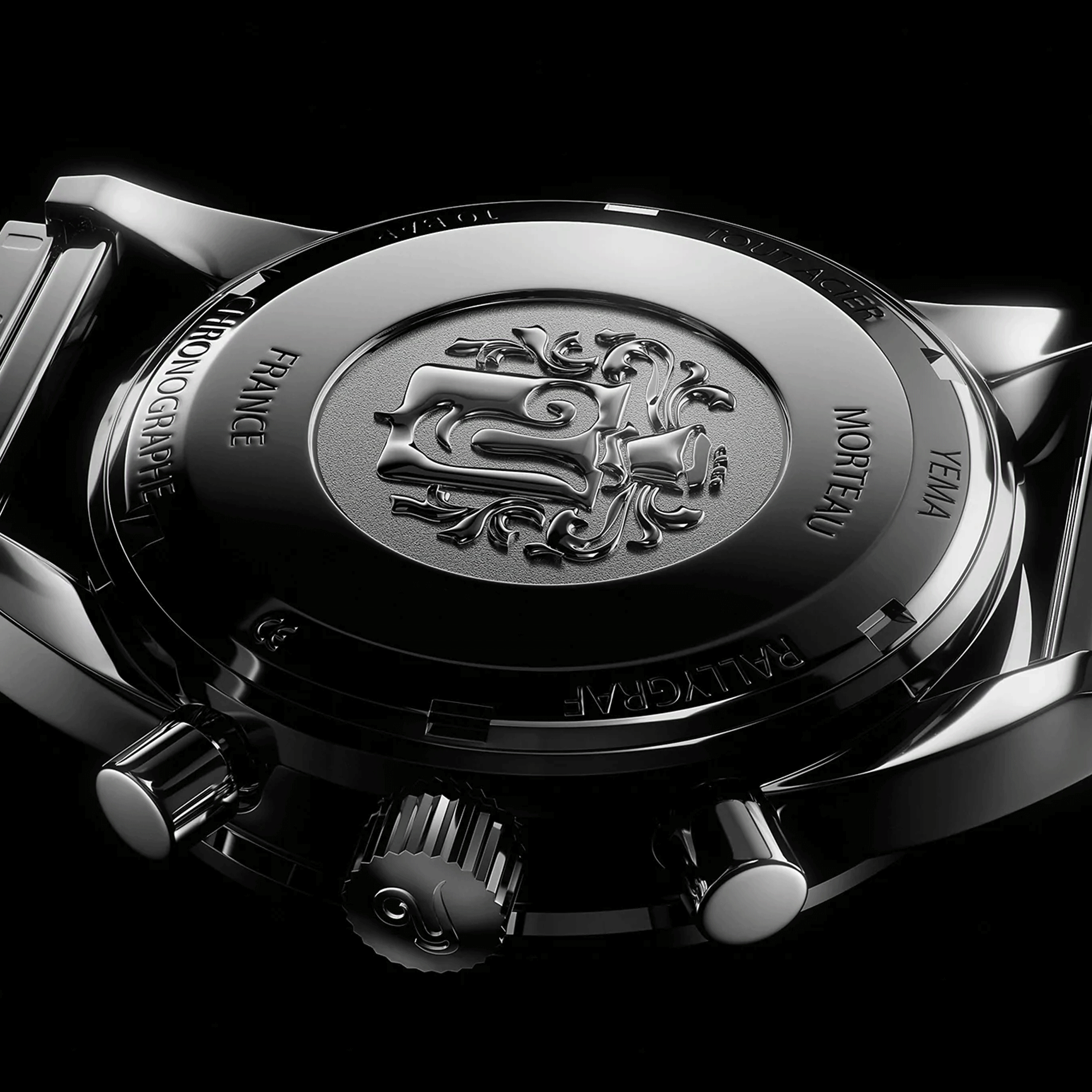 Montre Yema Rallygraf Meca-Quartz cadran crème bracelet acier maille milanaise 39 mm YMHF1580-BM