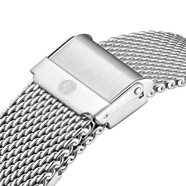 Montre Yema Rallygraf Meca-Quartz cadran crème bracelet acier maille milanaise 39 mm YMHF1580-BM