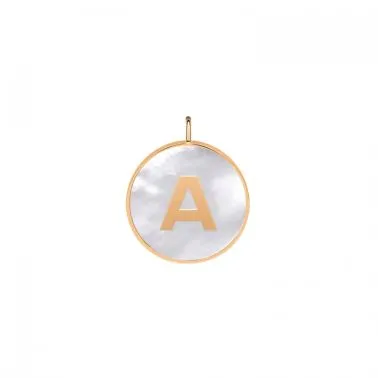 Ginette NY Initial Ever A medal in rose gold and white mother-of-pearl